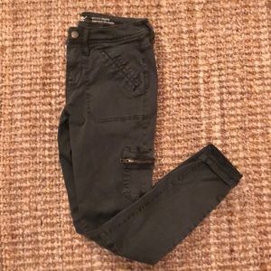 Green Cargo Skinny Pants